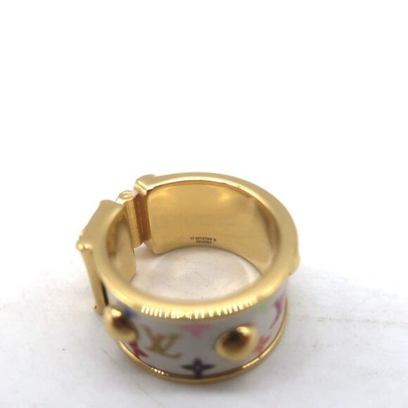Louis Vuitton x Takashi Murakami S-Lock Ring White Coated Canvas Size 5 NEW - Picture 9 of 9
